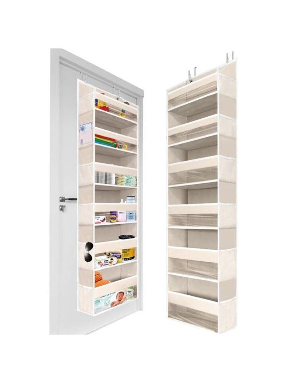 Over the Door Hanging Storage Organizer with Pockets for Closet Bathroom Nursery
